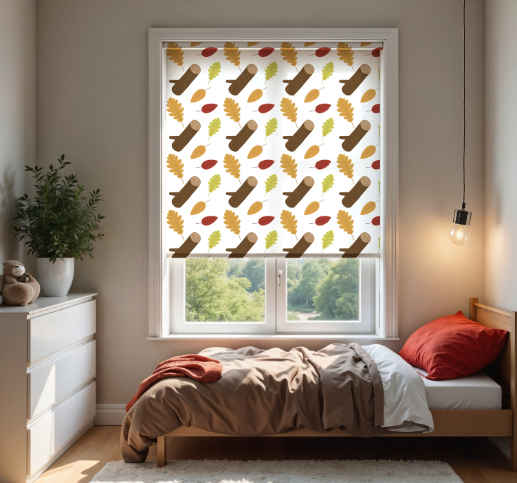 Autumn Leaves Pattern flowers and plants roller blind - TenStickers