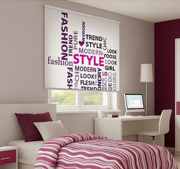 Beauty Text teenage bedroom roller blind - TenStickers