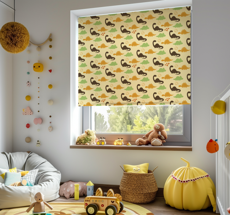 Beige background dinosaur roller blind - TenStickers