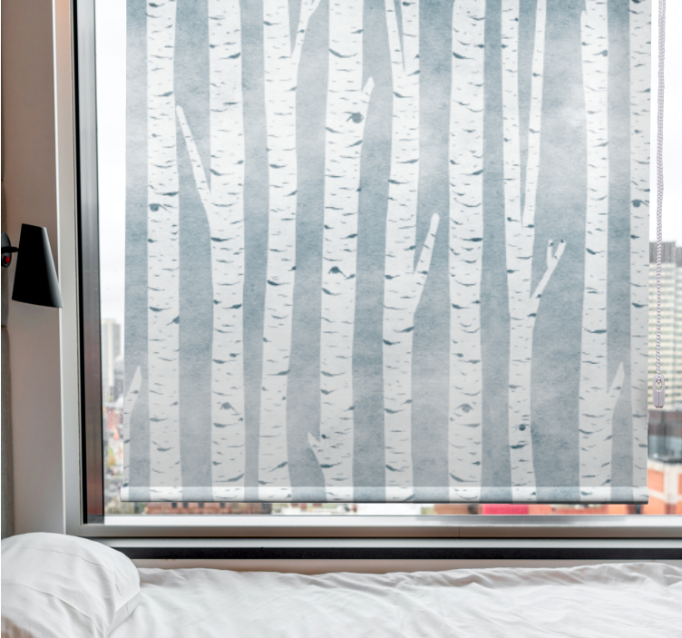 Birch grey pattern tree roller blind - TenStickers