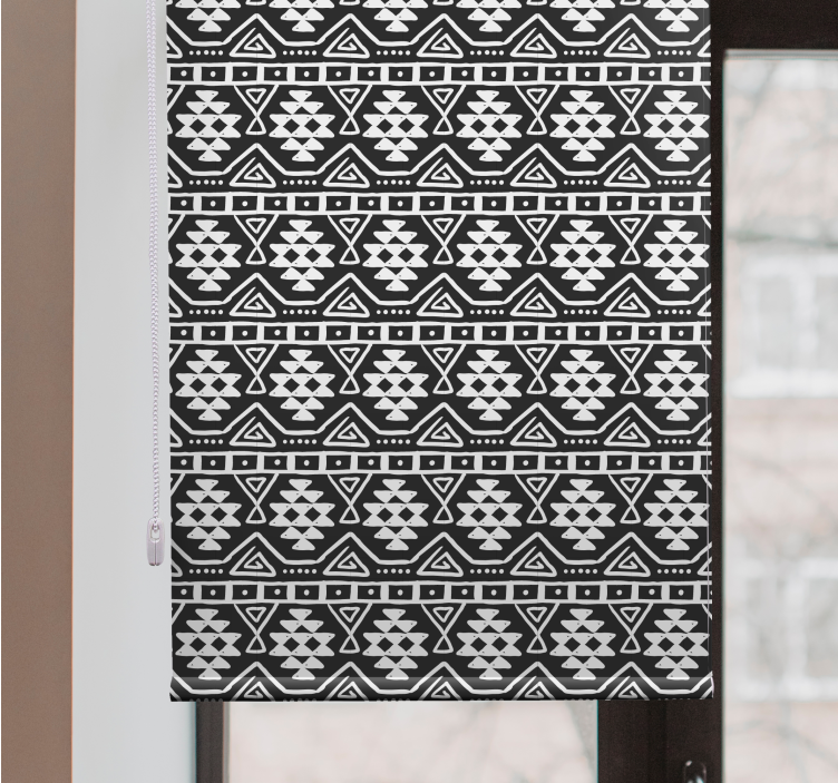 Black and white bohemian pattern window blind - TenStickers