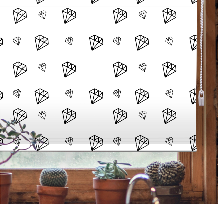 Black and white diamonds original roller blind - TenStickers