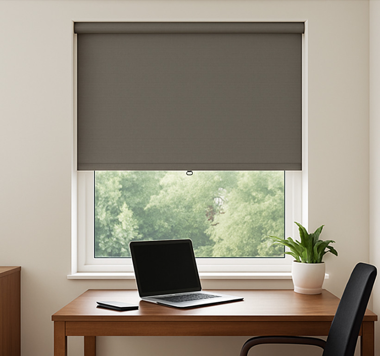 Black outlined office roller blind - TenStickers