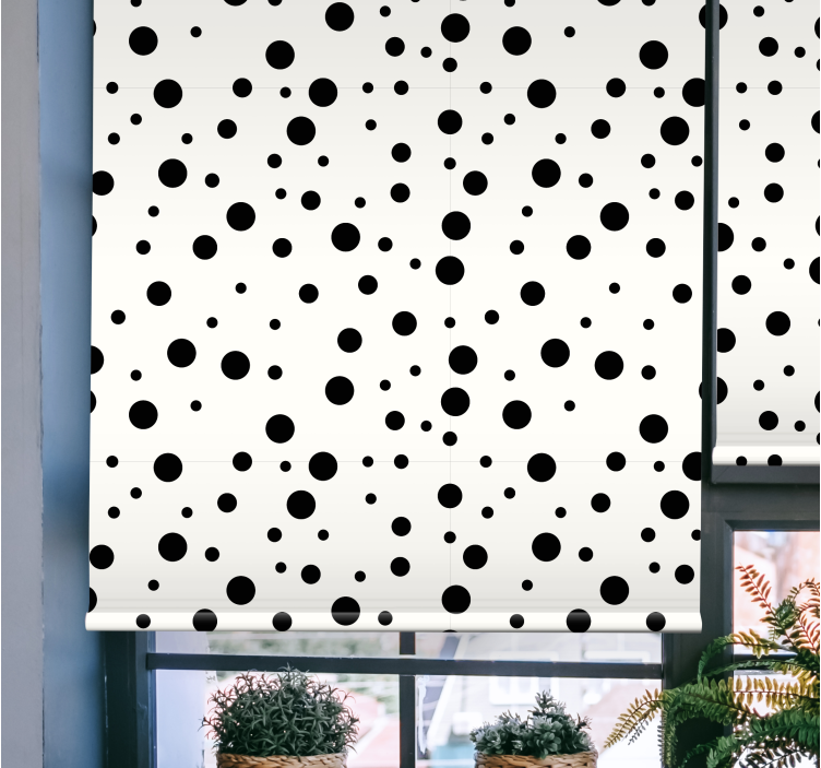 Black polka dots texture and pattern roller blind - TenStickers