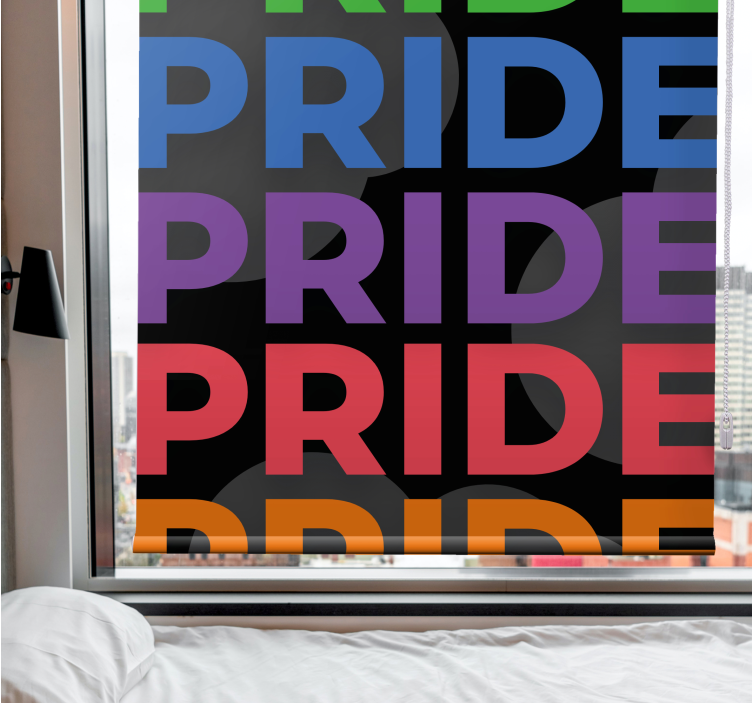 Bold Pride Letters text roller blind - TenStickers