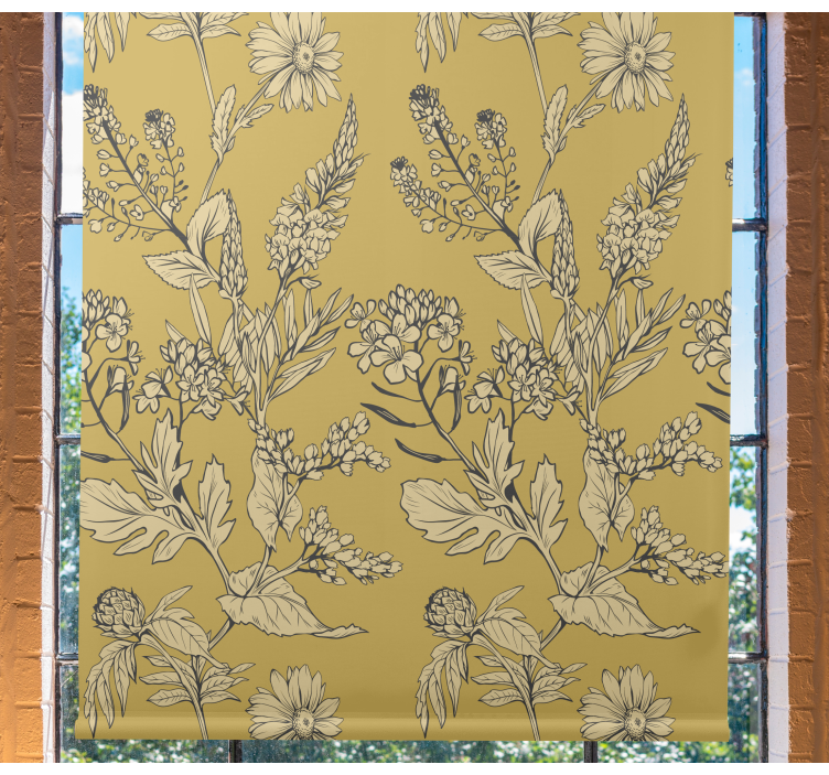 Botanical Floral Theme flowers and plants roller blind - TenStickers