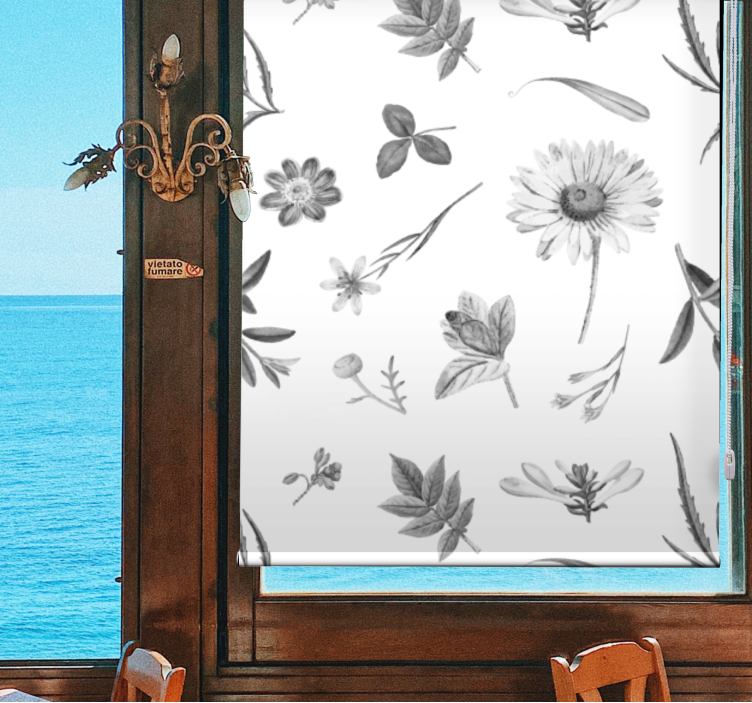Botanical Garden Motif flowers and plants roller blind - TenStickers
