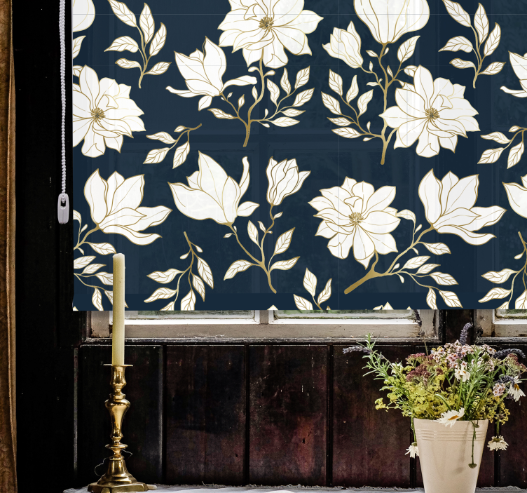 Botanical Illustration flower roller blind - TenStickers