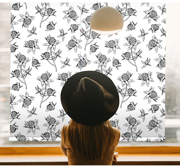 Botanical Motif Creation flowers and plants roller blind - TenStickers