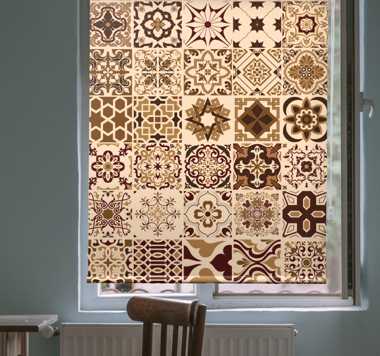 Brown spanish style tiles Bathroom blind - TenStickers