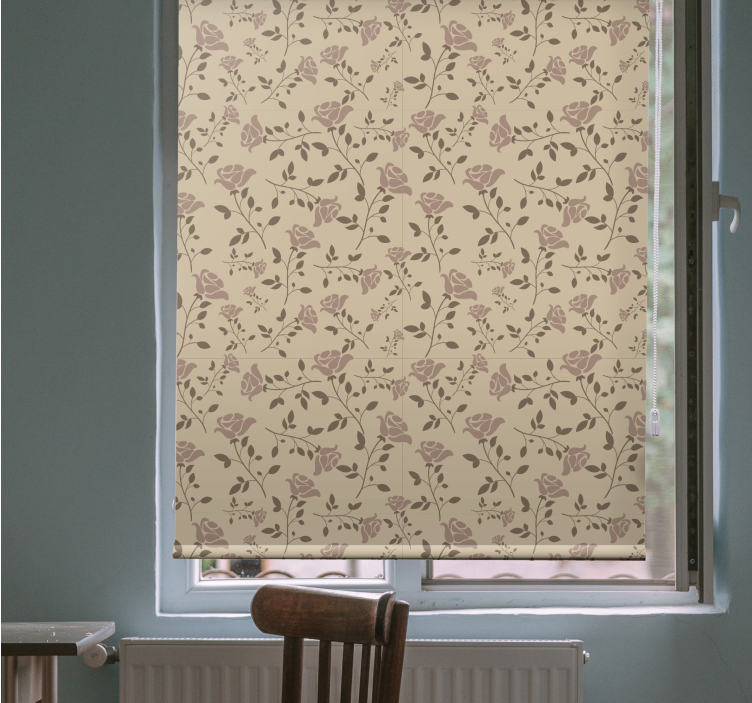 Brown vintage rose pattern Flowers blind - TenStickers