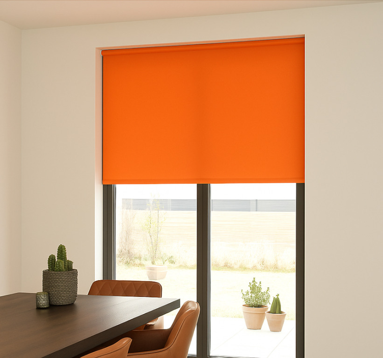 Burnt orange monocolour dining room roller blind - TenStickers