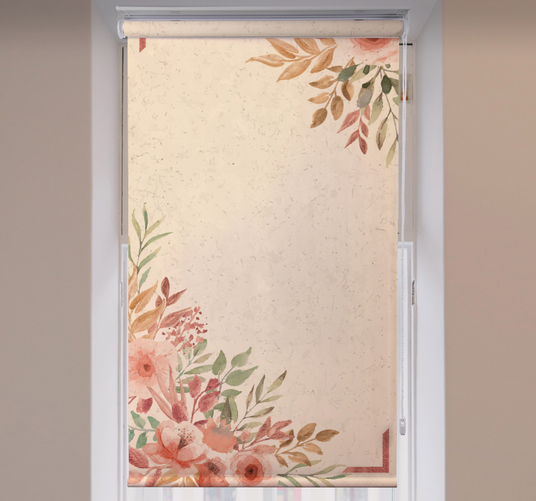 Charming beige border flower roller blind - TenStickers