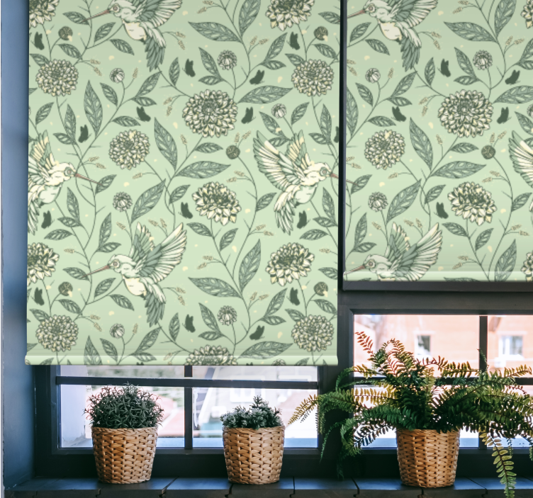 Charming Floral Design flowers and plants roller blind - TenStickers