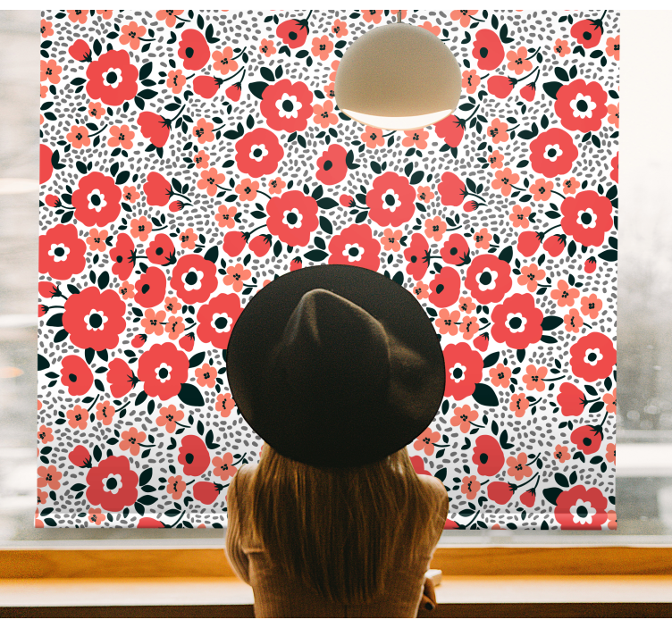 Charming puppy pattern flower roller blind - TenStickers