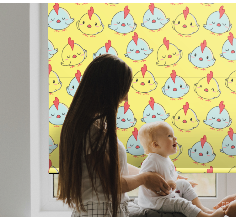 Cheerful Chick Pattern animal roller blind - TenStickers