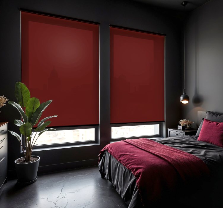 Cherry red master bedroom roller blind - TenStickers