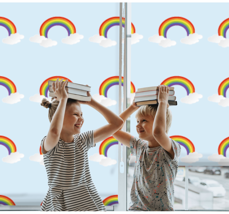 Rainbows cheer children room roller blind - TenStickers