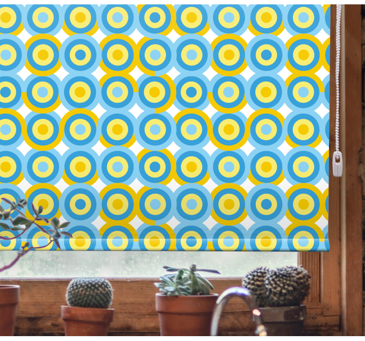 Circular pattern in blue roller blind - TenStickers