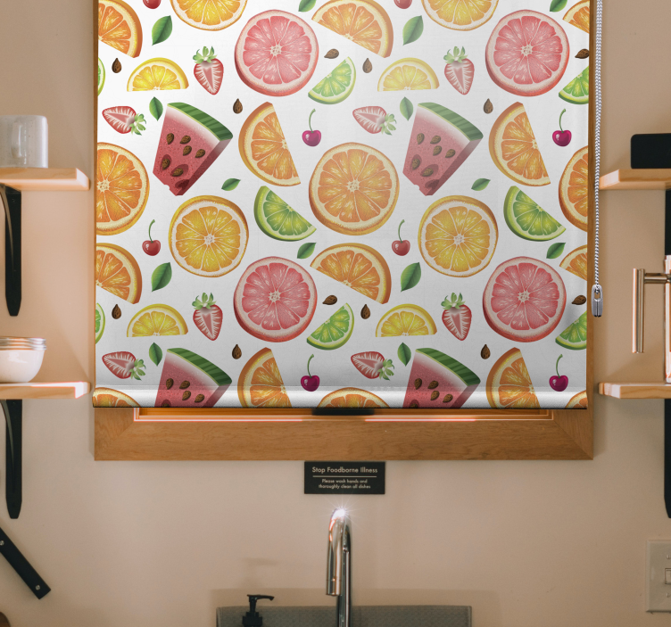 Citrus Watermelon Pattern fruit and vegetable roller blind - TenStickers