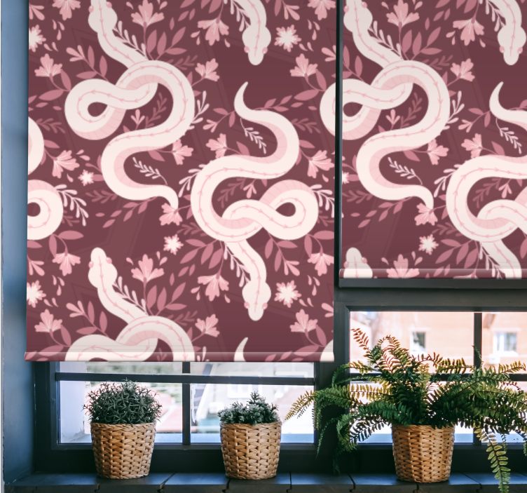 Coiling Serpents Floral animal roller blind - TenStickers