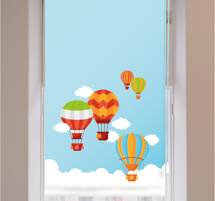 Colorful hot air balloons children room roller blind - TenStickers