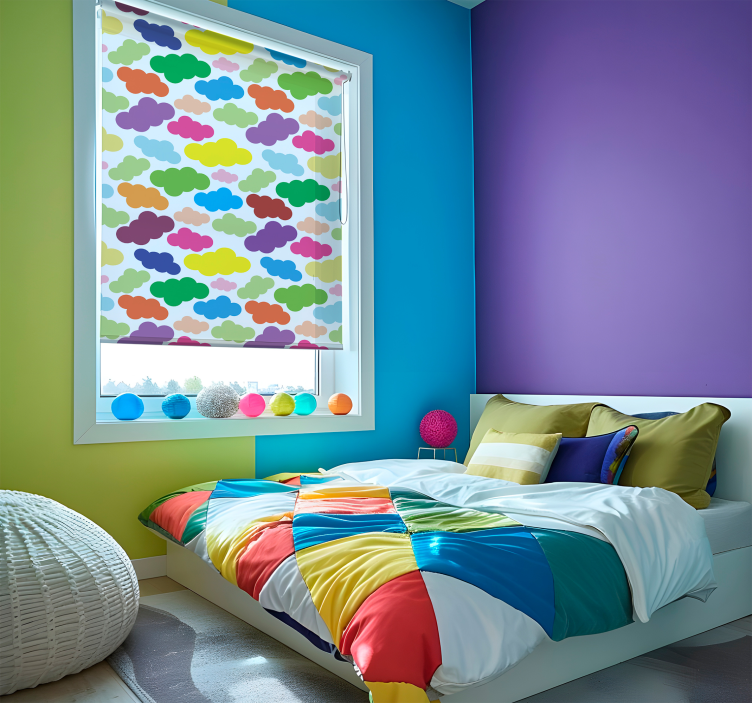 Colorful pattern Cloud blind - TenStickers