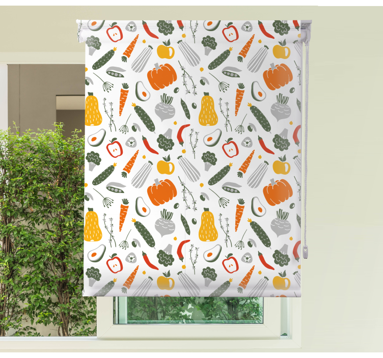 Colorful Vibrant Pattern fruit and vegetable roller blind - TenStickers