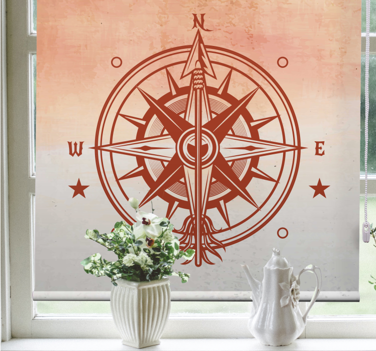 Compass Navigation world map roller blind - TenStickers
