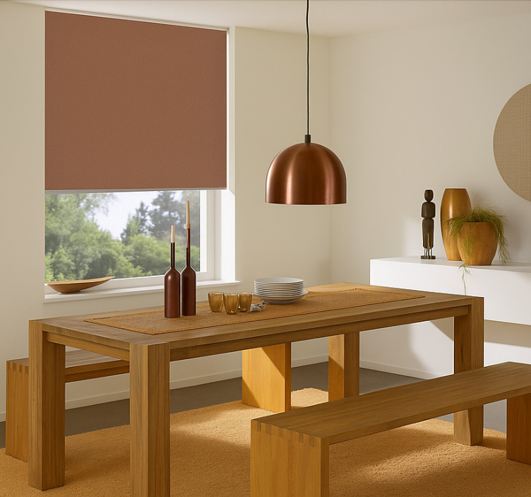 Cool taupe toned  dining room roller blind - TenStickers