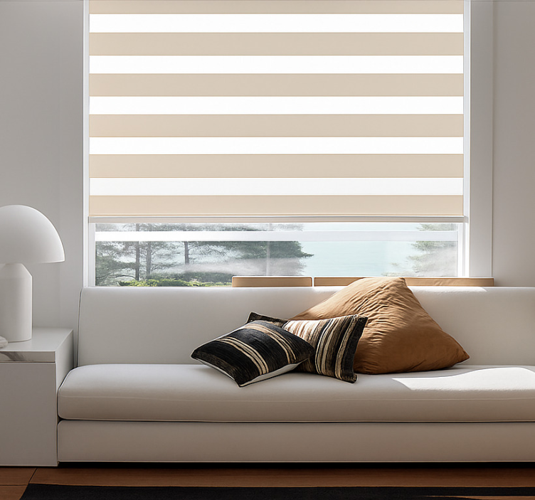 Cream and white horizontal classic roller blind - TenStickers