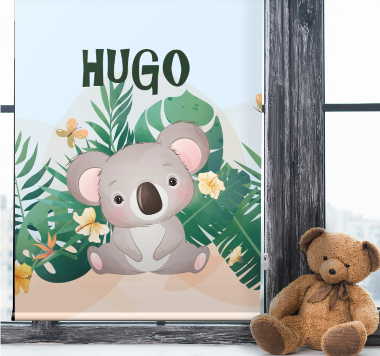 Cuddly Koala Illustration animal roller blind - TenStickers