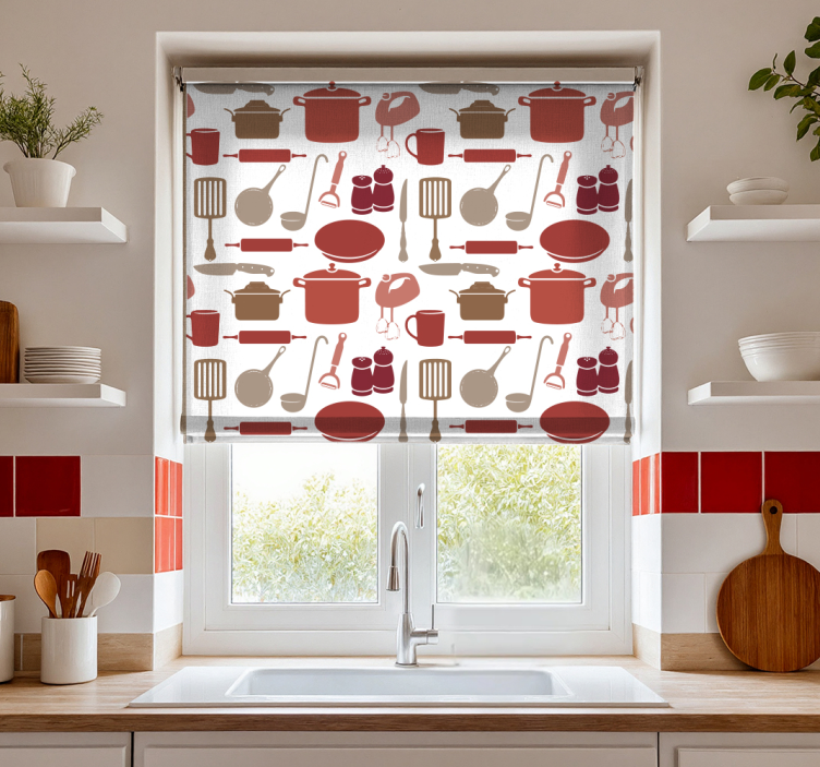 Culinary instruments kitchen roller blind - TenStickers