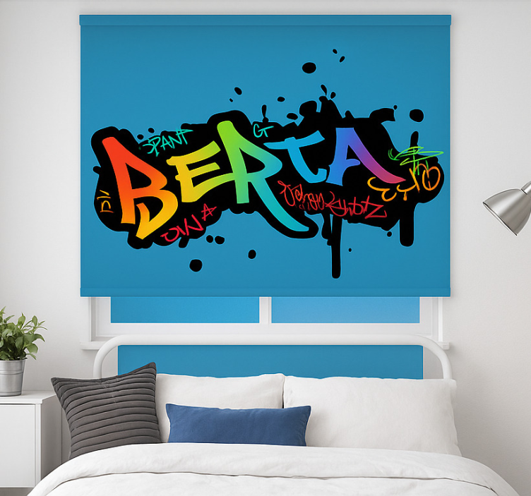 Custom colorful graffiti children room roller blind - TenStickers