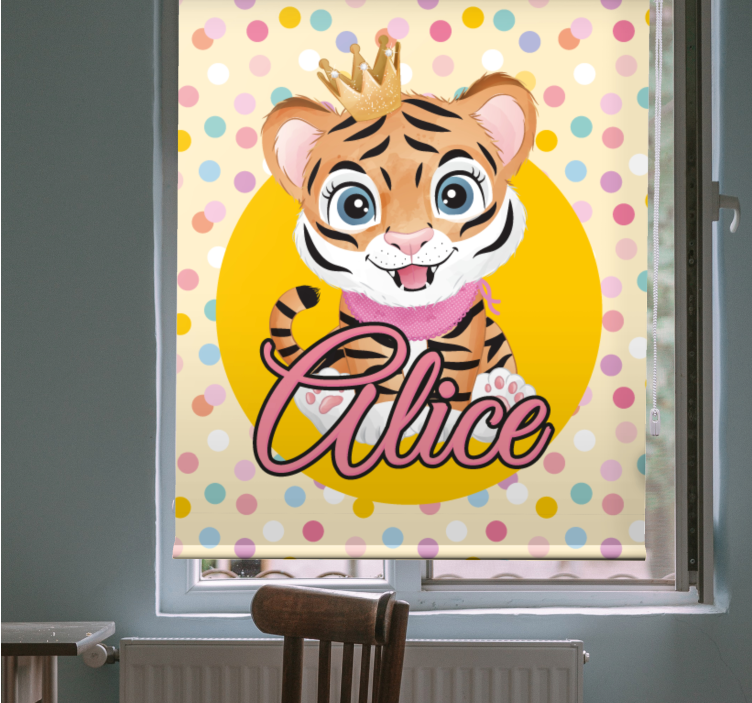 Custom baby tiger children room roller blind - TenStickers