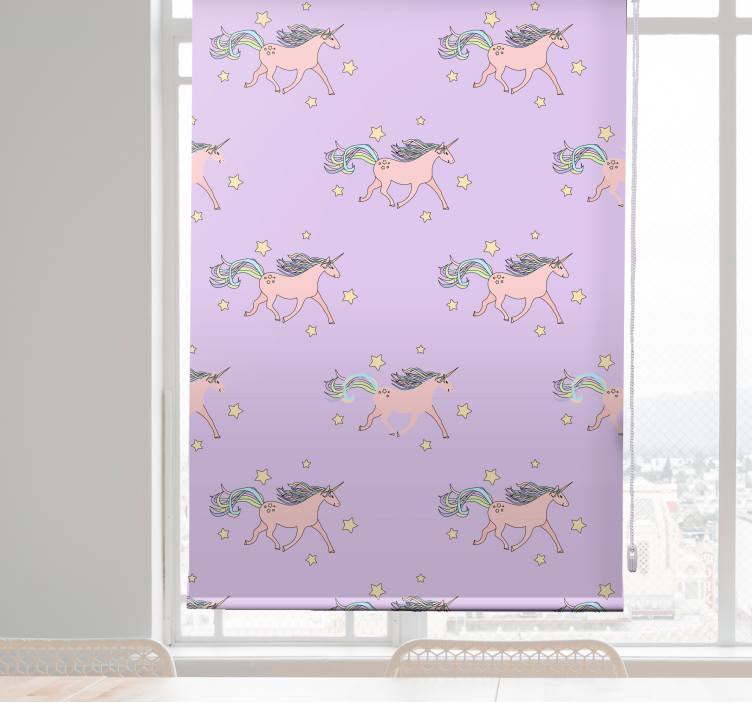 Dancing Unicorns Pattern animal roller blind - TenStickers
