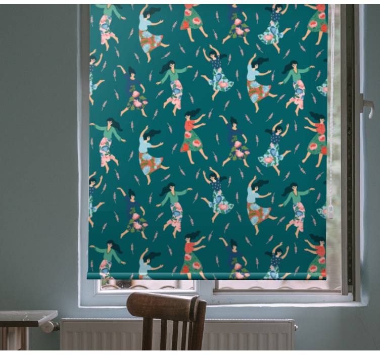 Dancing women pattern original roller blind - TenStickers