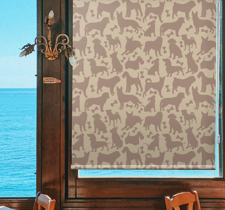 Dog Silhouettes Pattern animal roller blind - TenStickers