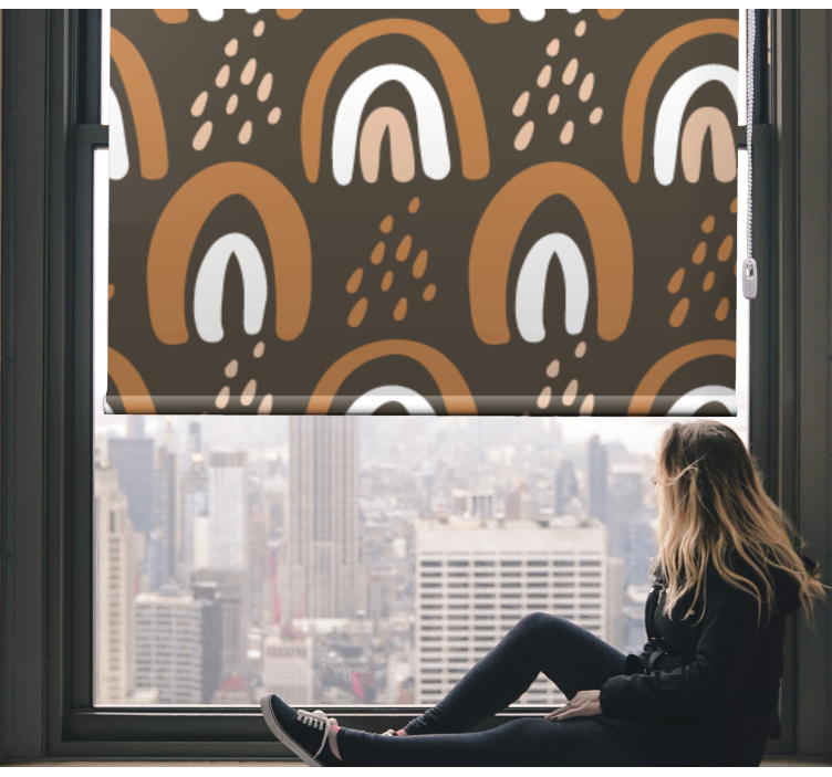 Painted earthy rainbows children room roller blind - TenStickers