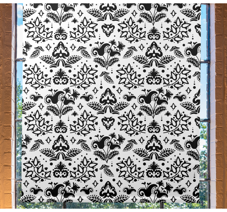 Elegant Floral Elements flower roller blind - TenStickers