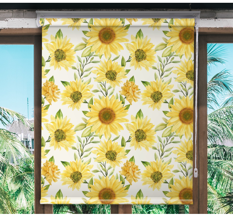 Elegant watercolor floral pattern Flower blind - TenStickers