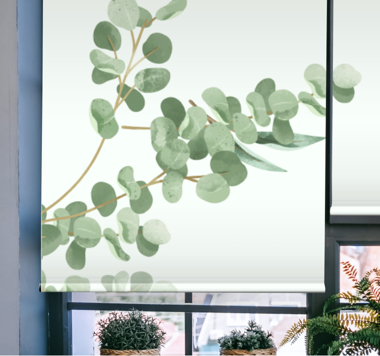 Eucalyptus Branch Design flowers and plants roller blind - TenStickers