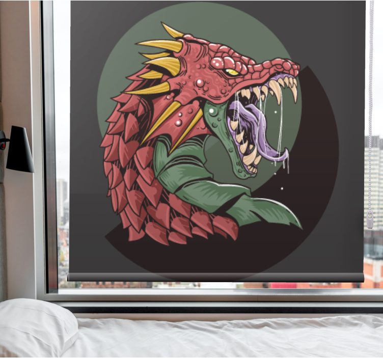 Ferocious dragon head geek roller blind - TenStickers