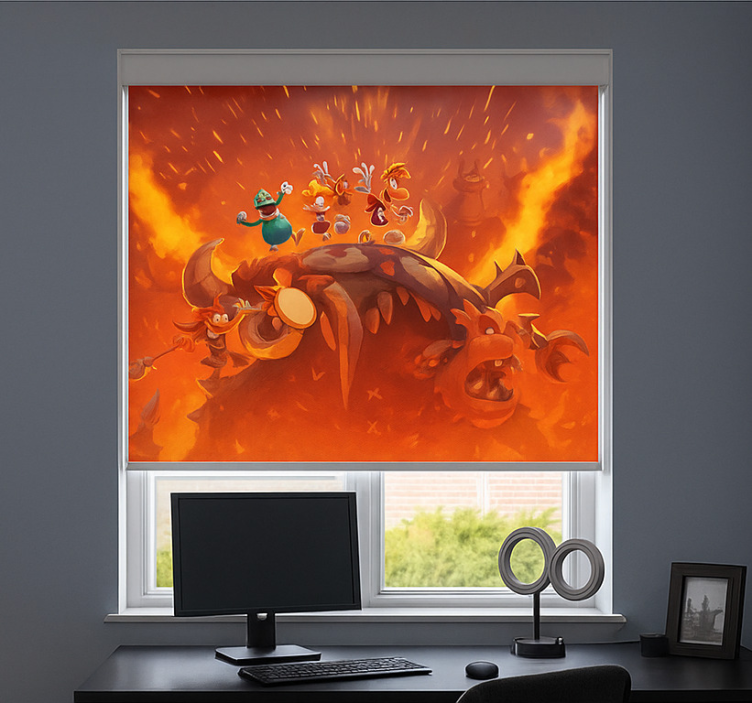 Fiery victory on monster geek roller blind - TenStickers