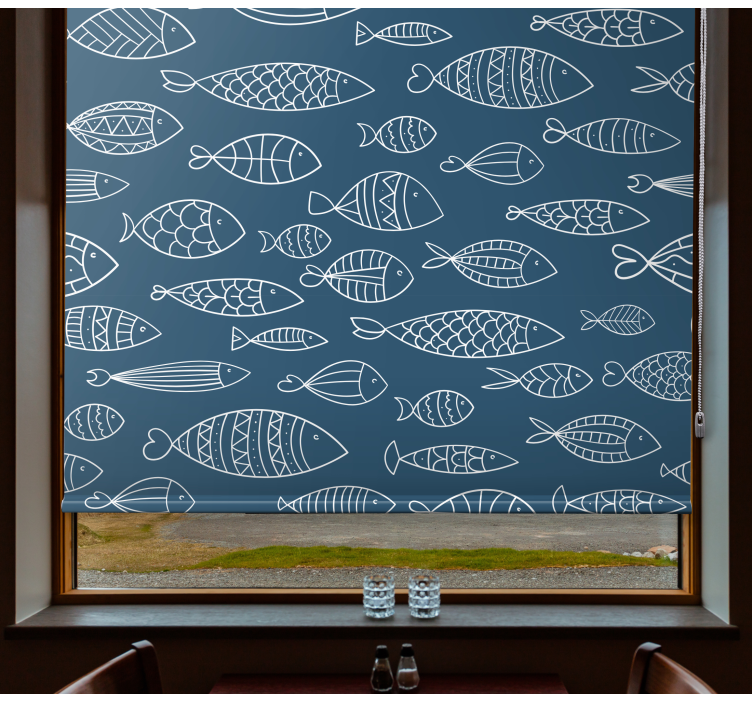 Fish Pattern Design animal roller blind - TenStickers