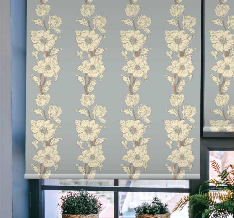 Vertical elegant pattern flower roller blind - TenStickers