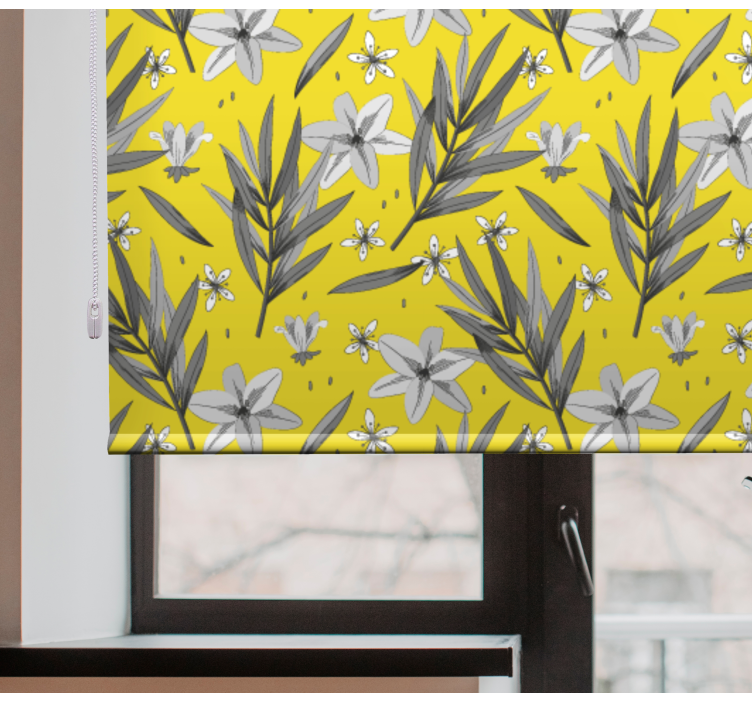 Floral Botanical Motif flowers and plants roller blind - TenStickers