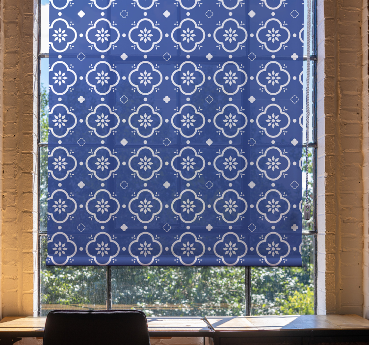 Floral Geometric Pattern roller blind - TenStickers