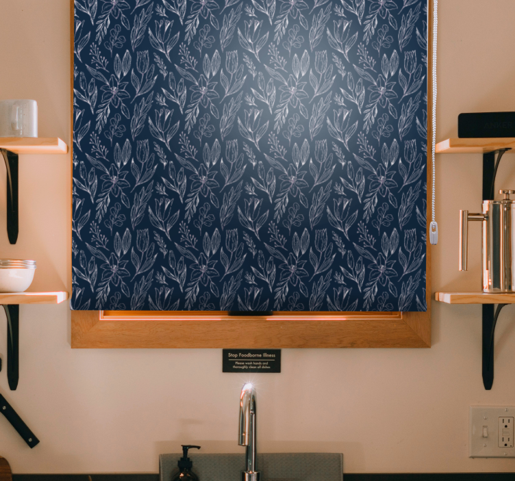 Floral Motif Elegance flowers and plants roller blind - TenStickers