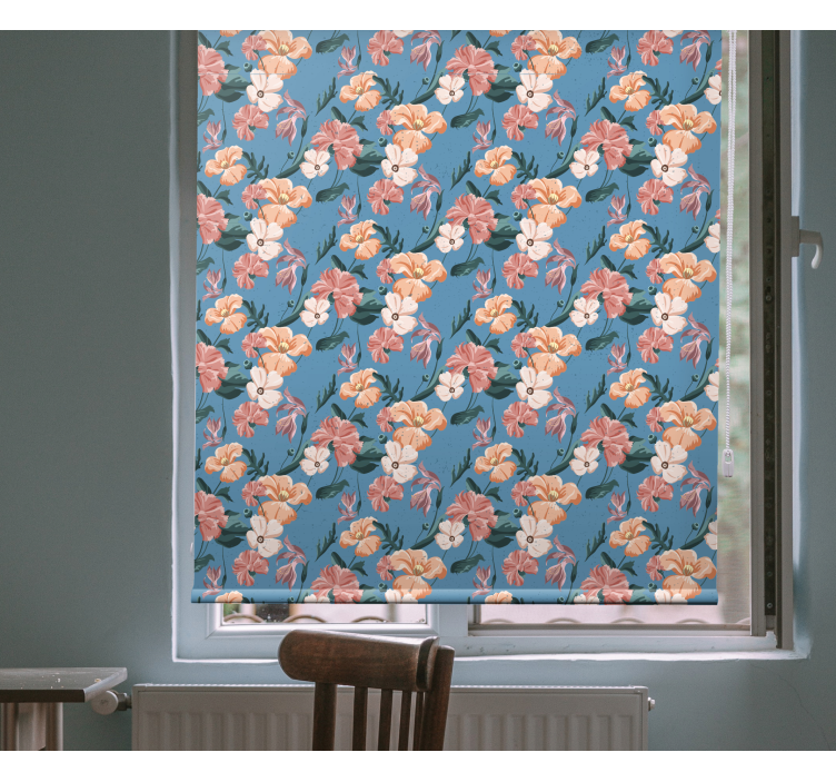 Floral Pattern Delight flowers and plants roller blind - TenStickers